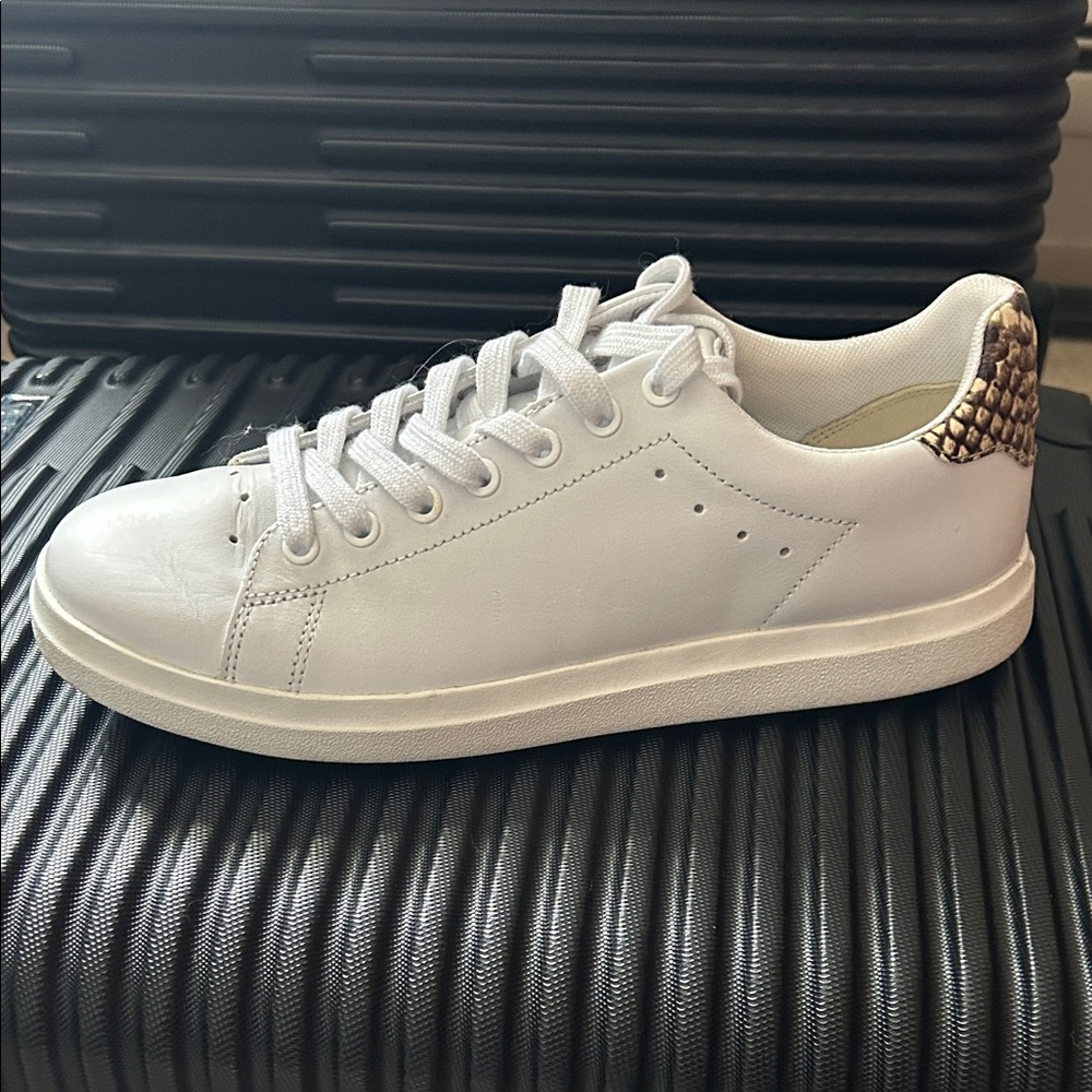 Tory Burch White and Gold Sneakers